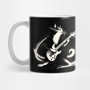 Electric Guitar Cat Rock Music Japan Style Funny Cat Mug